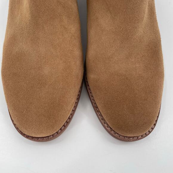 Lands’ End Women's V-Cut Slip-On Suede Ankle Boots Booties, Tan, Sz. 6B Flats - Picture 7 of 12